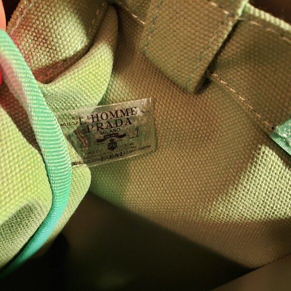 Prada Mini Canvas Lunch Bag Tote in Green New with Box - Picture 7 of 7
